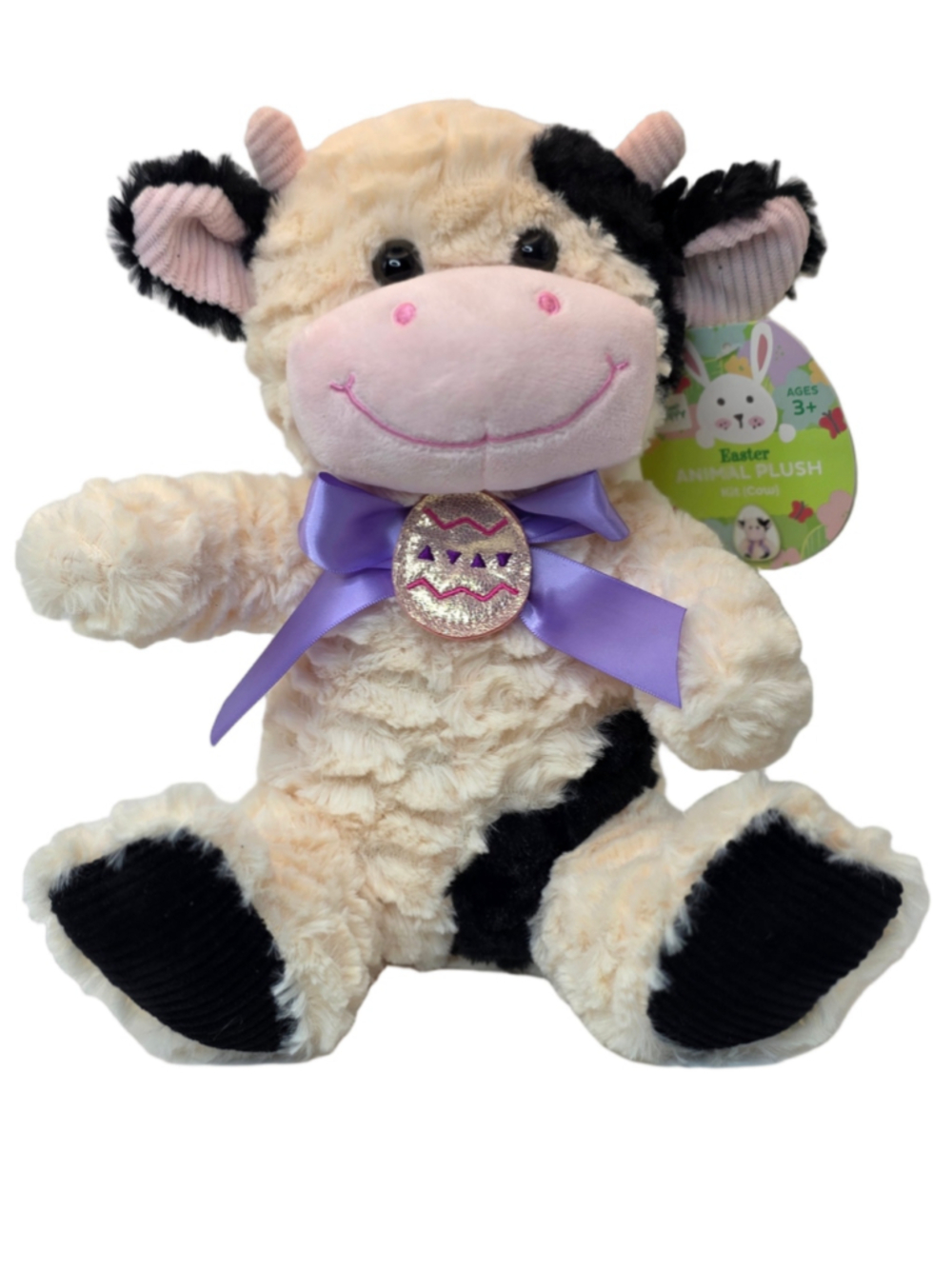 Bee Happy Kids Stuffed Animal Cow Plush Toy White Black One Size
